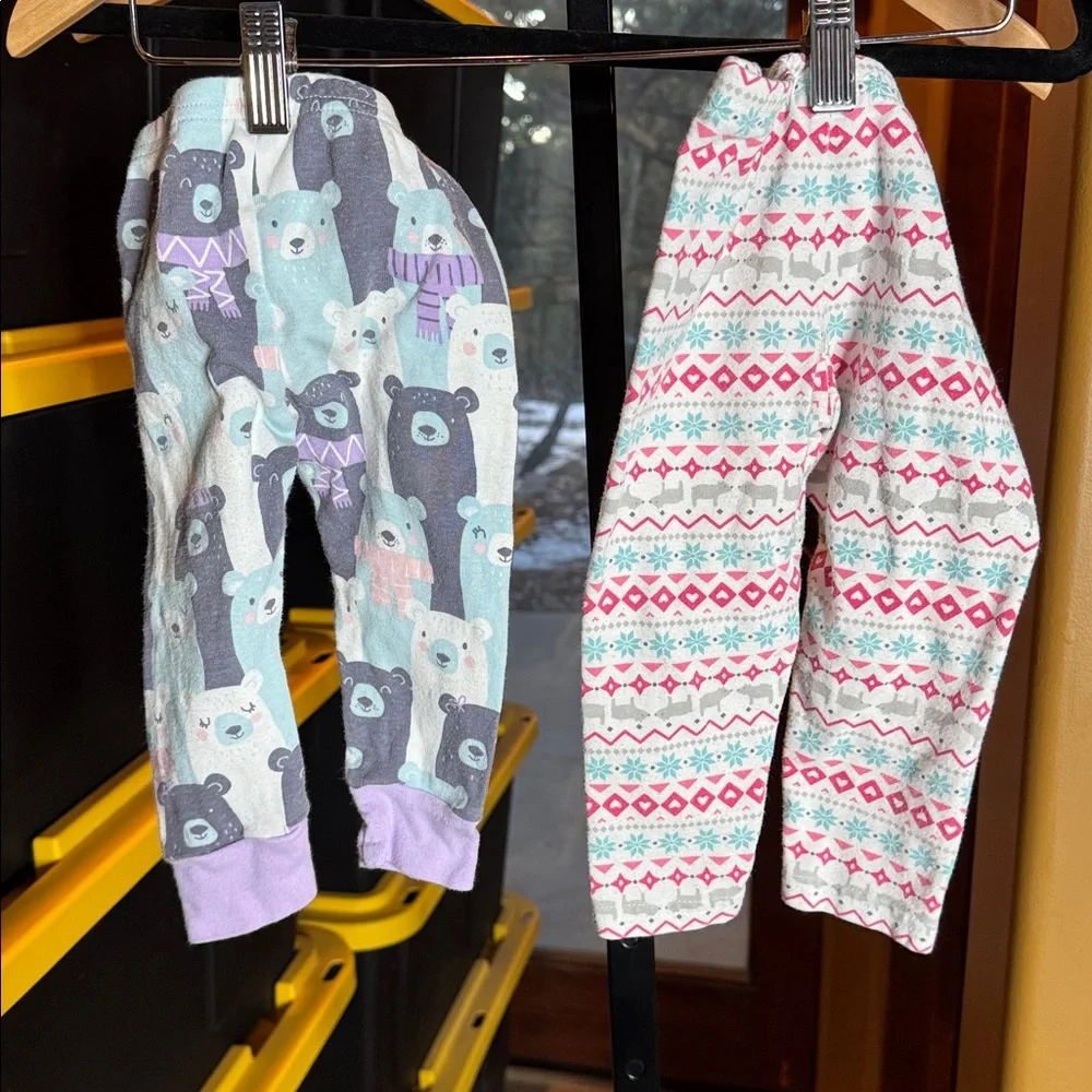 Carter’s 2-Pack Baby Pants Winter Bears & Fair Isle Print Sz 12 Mths (9-12 Mths)